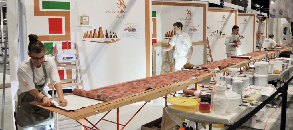 Championnat romand des métiers de la plâtrerie et la peinture au salon des métiers "Your Challenge" au CERM à Martigny.